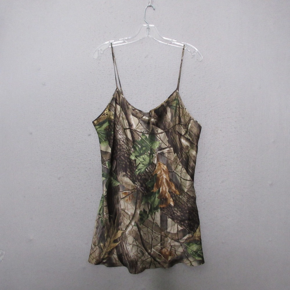 Magic Silk Cami Tank XL Camo Realtree Hardwoods Silk Camisole Y2K 90s Gorpcore